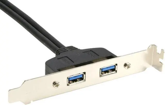 Alt view image 5 of 6 - 2 Ports USB 3.0 Female Back Panel To Motherboard 20pin Header Connector Cable Adapter With PCI Slot Plate Bracket 50cm