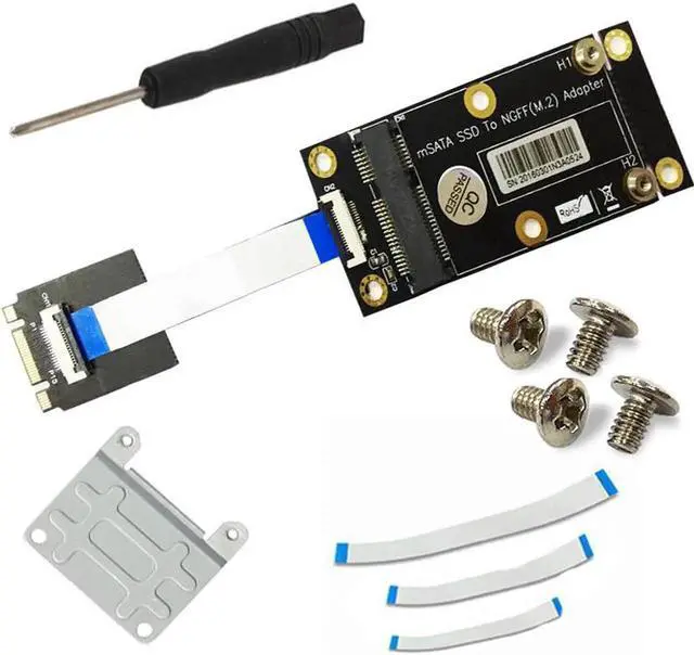 Alt view image 2 of 6 - mSATA Adapter mSATA SSD to M.2 NGFF Key B Adapter Converter Card Kits with FFC Cable Metal Extender Bracket Screws for Computer
