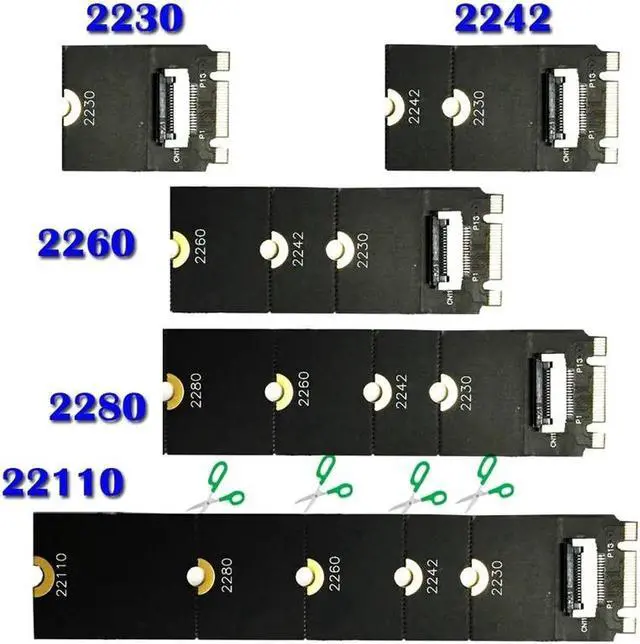 Alt view image 5 of 6 - mSATA Adapter mSATA SSD to M.2 NGFF Key B Adapter Converter Card Kits with FFC Cable Metal Extender Bracket Screws for Computer