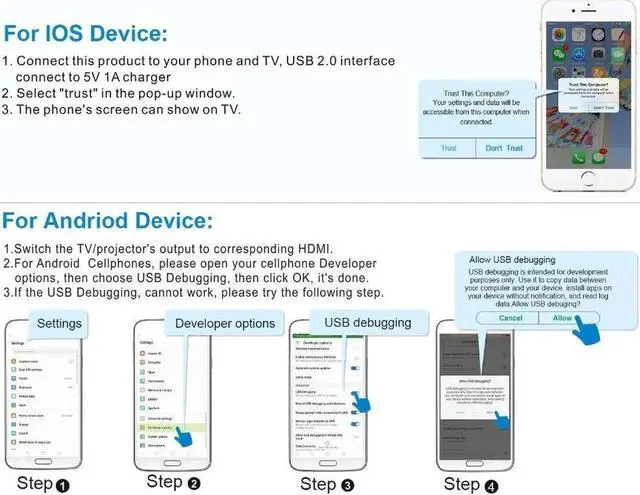 Alt view image 2 of 6 - 1080P HDTV Digital AV Adapter HDMI Cable USB 2.0 Male and Female HD Video Converter Code for iPhone tv Smartphone Android Phones