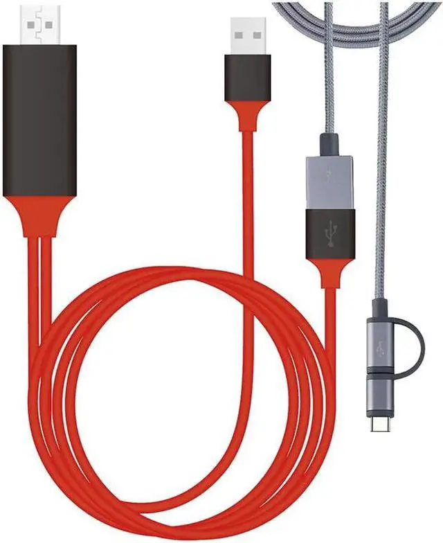 Alt view image 3 of 6 - 1080P HDTV Digital AV Adapter HDMI Cable USB 2.0 Male and Female HD Video Converter Code for iPhone tv Smartphone Android Phones