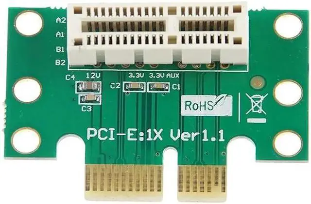 Alt view image 4 of 5 - PCI E PCI Express X1 Adapter Riser Card PCI E PCIE X1 to X1 Slot Converter Card 90 Degree For 1U Server Chassis
