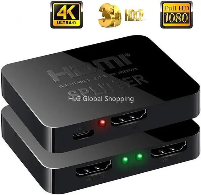 Main image of 4K HDMI Splitter Full HD 1080p Video HDMI Switch Switcher 1X2 Split 1 in 2 Out Amplifier Dual Display For HDTV DVD For PS3 Xbox
