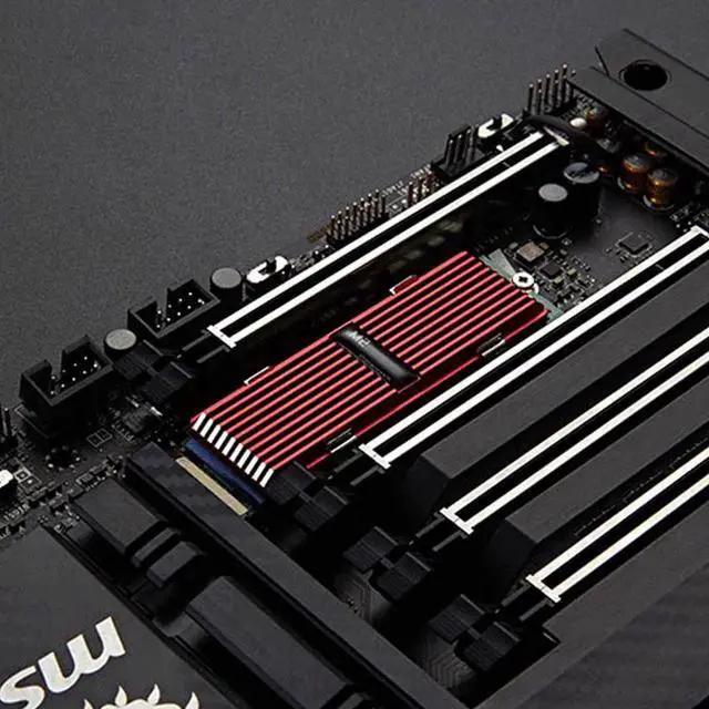 Alt view image 3 of 6 - Full Aluminum Heatsink Heat Dissipation M.2 2280 Cooling Heat Sink Heat Thermal for M2 NGFF 2280 PCI E NVME SSD(red)