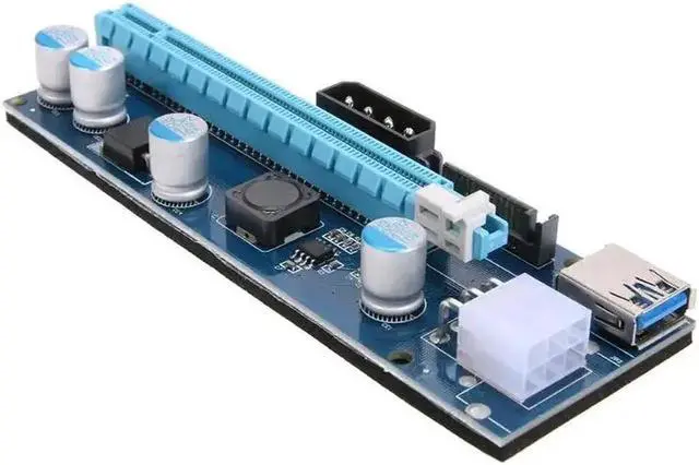 Alt view image 2 of 6 - 60CM PCI Express PCI-E 1X to 16X Riser Card Extender PCIE Adapter + USB 3.0 Cable & 15Pin SATA to 4Pin IDE Power Cord
