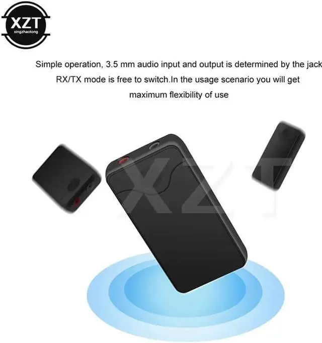 Alt view image 3 of 5 - HIFI Audio With 3.5MM 2in1 Bluetooth transmitter receiver Audio Input And Output Wireless Adapter For TV Bluetooth Music sender