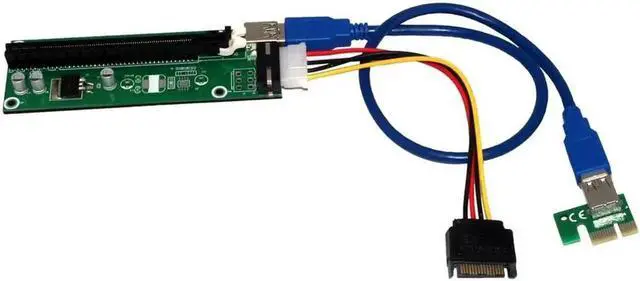 Main image of USB 3.0 PCI-E Express Extender Riser Card Adapter PCIe Riser Board X1 to X16 w/ SATA 15-4Pin Power Cable for Bitcoin BTC Mining