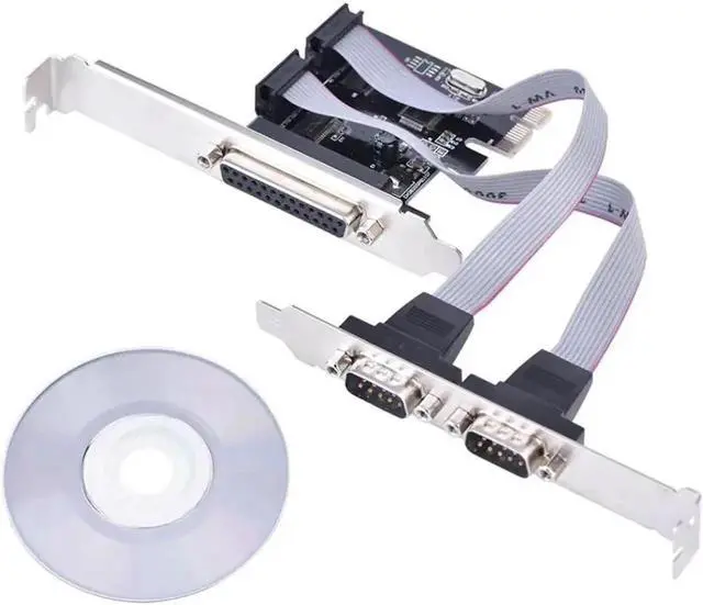 Alt view image 6 of 6 - PCI-E to 2 DB9 RS232 Serial Ports + 1 DB25 Parallel LPT Port Adapter Card for Desktops