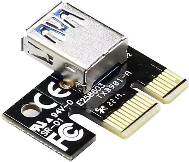 Alt view image 2 of 5 - PCI-E PCIE PCI 1X To 16 X Express Graphics Riser Card Adapter 15 Pin To 4 Pin With USB 3.0 Cords 60cm Cable for BTC Mining