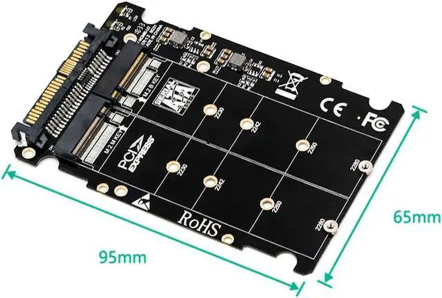 Alt view image 5 of 6 - m.2 nvme ssd Key M Key B SSD to U.2 SFF 8639 Adapter,m2 m key adapter,m.2 nvme to sata (Non SATA Interface)