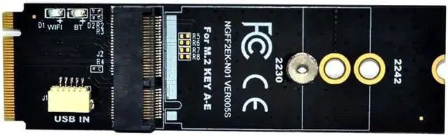 Alt view image 5 of 6 - M.2 KEY M to KEY A E/E Adapter Riser Card for M.2 NGFF PCIE Protocol Wireless Network Card Module Support 2230 2242 size M2 Card