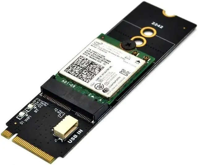 Alt view image 6 of 6 - M.2 KEY M to KEY A E/E Adapter Riser Card for M.2 NGFF PCIE Protocol Wireless Network Card Module Support 2230 2242 size M2 Card