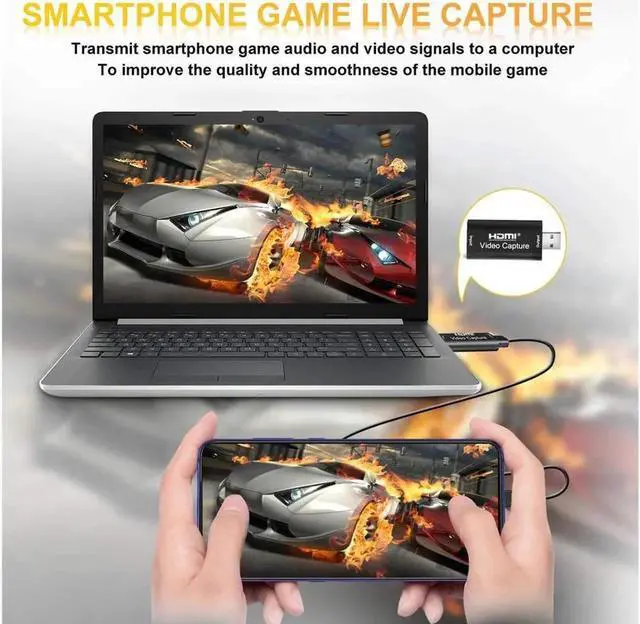 Alt view image 6 of 7 - Audio Video Capture Cards - HDMI to USB 2.0 - High Definition 1080p 30fps - Record Directly to Computer for Gaming, Streaming, Teaching, Video Conference or Live Broadcasting