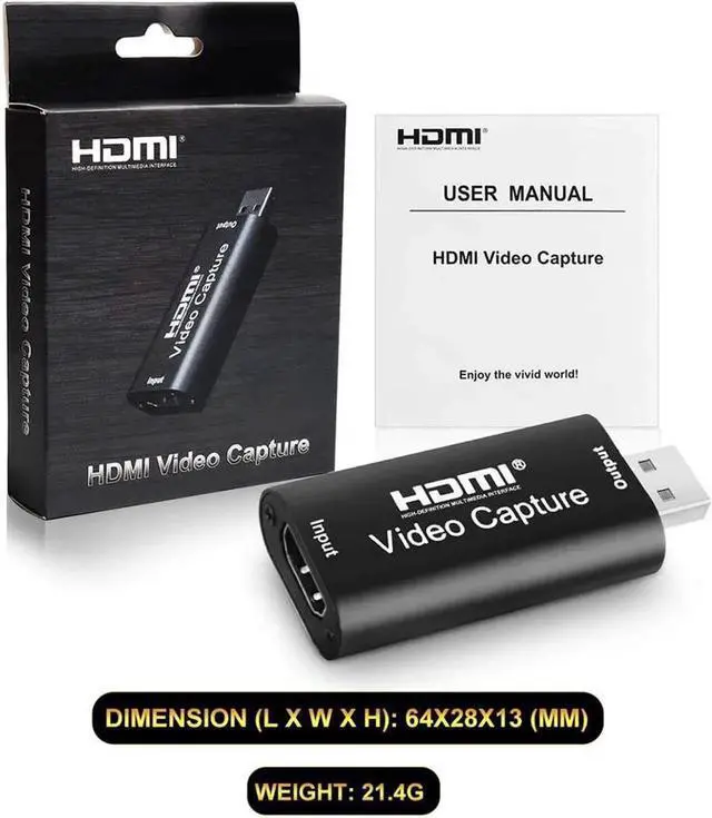 Main image of Audio Video Capture Cards - HDMI to USB 2.0 - High Definition 1080p 30fps - Record Directly to Computer for Gaming, Streaming, Teaching, Video Conference or Live Broadcasting