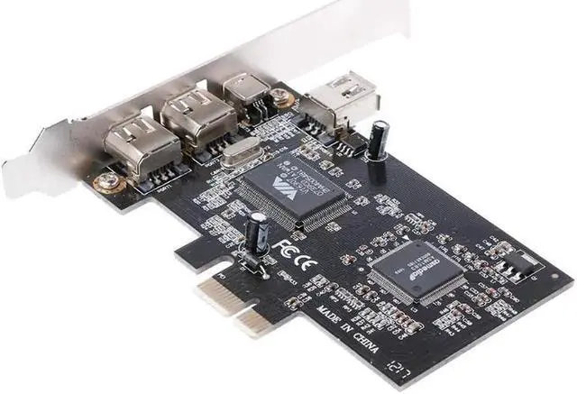 Main image of PCI-e 1X IEEE 1394A 4 Port(3+1) Firewire Card Adapter 6-4 Pin Cable For Desktop PC