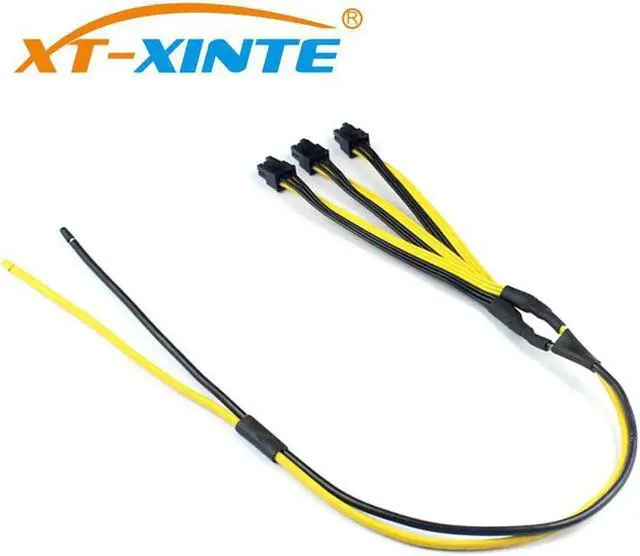 Main image of S7/S9 to Triple 3X PCI-E PCIe PCI Express 6Pin Graphic Card Splitter Power Cable Cord for BTC miner Machine 12AWG+18AWG