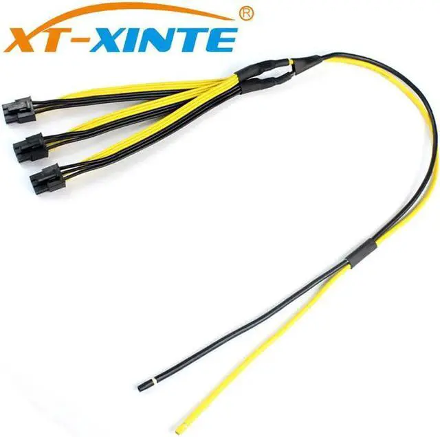 Alt view image 2 of 5 - S7/S9 to Triple 3X PCI-E PCIe PCI Express 6Pin Graphic Card Splitter Power Cable Cord for BTC miner Machine 12AWG+18AWG