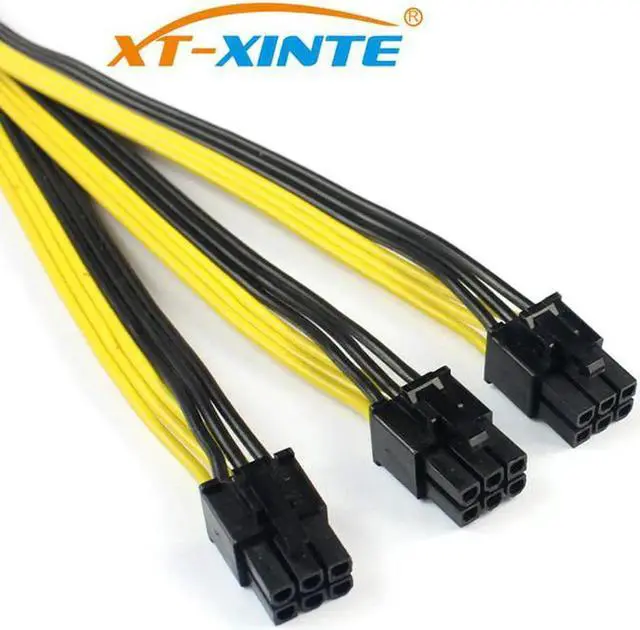 Alt view image 3 of 5 - S7/S9 to Triple 3X PCI-E PCIe PCI Express 6Pin Graphic Card Splitter Power Cable Cord for BTC miner Machine 12AWG+18AWG
