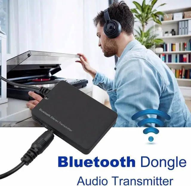 Alt view image 2 of 6 - Wireless Bluetooth Transmitter Mini Bluetooth Audio Transmitter 3.5mm A2DP Stereo Dongle Adapter for iPod TV Mp3 Mp4 PC Speaker