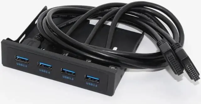 Alt view image 6 of 6 - 19+1 20Pin 4 Port USB 3.0 HUB Front Panel Combo Bracket USB 3.0 Hub Adapter for PC Desktop 3.5" FDD Floppy Disk Drive Bay