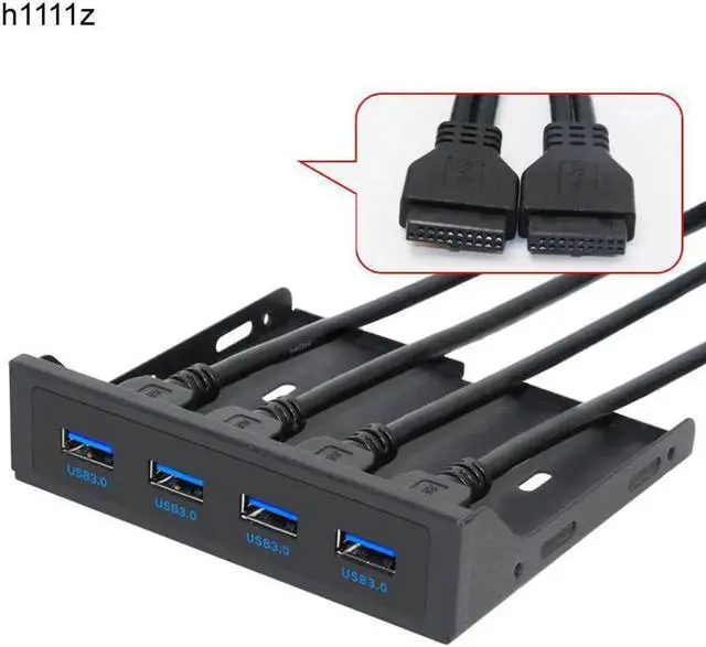 Main image of 19+1 20Pin 4 Port USB 3.0 HUB Front Panel Combo Bracket USB 3.0 Hub Adapter for PC Desktop 3.5" FDD Floppy Disk Drive Bay
