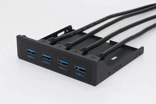 Alt view image 5 of 6 - 19+1 20Pin 4 Port USB 3.0 HUB Front Panel Combo Bracket USB 3.0 Hub Adapter for PC Desktop 3.5" FDD Floppy Disk Drive Bay