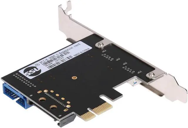 Alt view image 5 of 6 - U3V14S PCI-E PCI Express Transfer 2 Interfaces USB 3.0 Expansion Card Desktop Front 19PIN Interface Add On Cards Promotion
