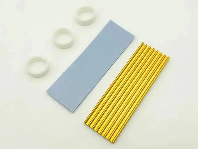 Alt view image 4 of 6 - 5PCS M.2 Heatsink SSD Aluminum alloy Cooling Cooler Heatsink Thermal Pads for NGFF NVME PCIE 2280 SSD Hard Drive Disk Gold Color