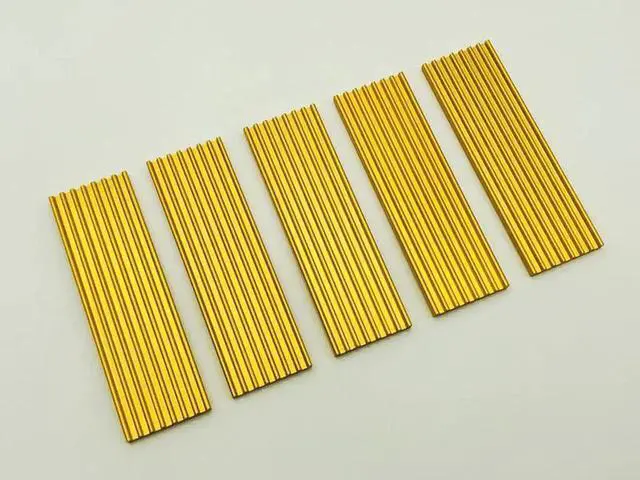 Alt view image 2 of 6 - 5PCS M.2 Heatsink SSD Aluminum alloy Cooling Cooler Heatsink Thermal Pads for NGFF NVME PCIE 2280 SSD Hard Drive Disk Gold Color