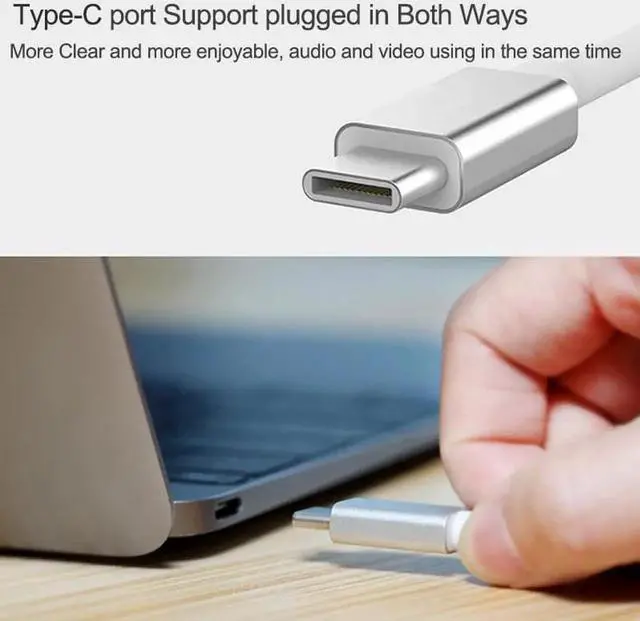 Alt view image 2 of 6 - Type C( Thunderbolt3 Compatible) to HDMI Adapter USB 3.1 Aluminum Type-C for MacBook Chromebook Pixel Yoga 900 Lumia 950 950XL