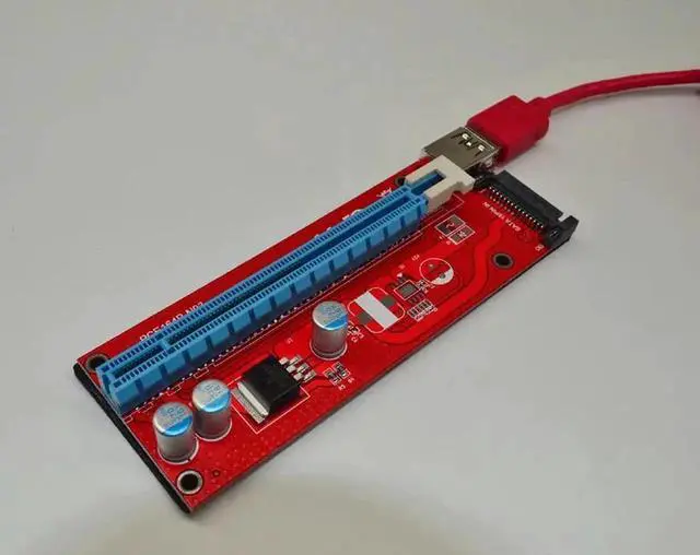 Alt view image 3 of 6 - 60cm USB 3.0 PCIe Riser Card PCI-E Express 1x to 16x Extender Riser Card Adapter SATA 15Pin Power Supply for BTC Miner Machine