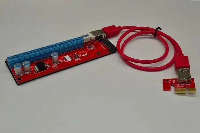 Alt view image 5 of 6 - 60cm USB 3.0 PCIe Riser Card PCI-E Express 1x to 16x Extender Riser Card Adapter SATA 15Pin Power Supply for BTC Miner Machine