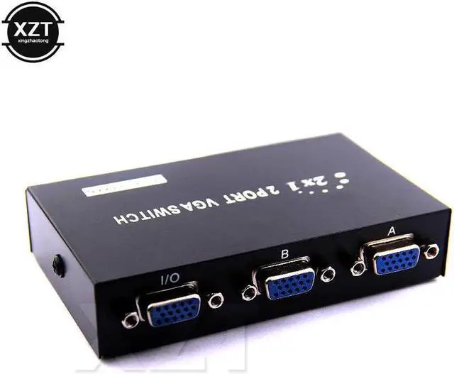Alt view image 5 of 6 - 2 in 1 out Mini 2 ports VGA Converter Switch Box VGA/SVGA Video Manual Shared Selector Switch Box Splitter for LCD PC Monitor