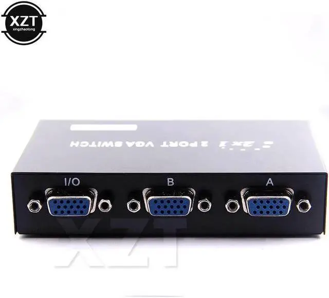 Alt view image 6 of 6 - 2 in 1 out Mini 2 ports VGA Converter Switch Box VGA/SVGA Video Manual Shared Selector Switch Box Splitter for LCD PC Monitor