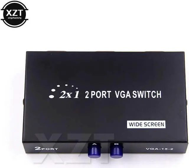 Alt view image 2 of 6 - 2 in 1 out Mini 2 ports VGA Converter Switch Box VGA/SVGA Video Manual Shared Selector Switch Box Splitter for LCD PC Monitor