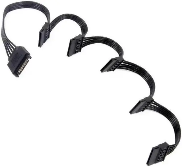 Alt view image 5 of 6 - SATA Power Cable for HDD 15Pin SATA male to 5 ports SATA female SATA Computer Hard Drive Cable HDD Cage Caddy Power Female Cable