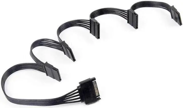 Alt view image 6 of 6 - SATA Power Cable for HDD 15Pin SATA male to 5 ports SATA female SATA Computer Hard Drive Cable HDD Cage Caddy Power Female Cable