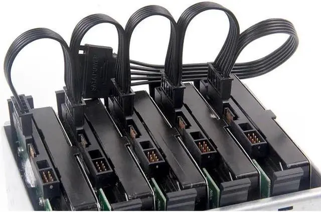 Alt view image 3 of 6 - SATA Power Cable for HDD 15Pin SATA male to 5 ports SATA female SATA Computer Hard Drive Cable HDD Cage Caddy Power Female Cable