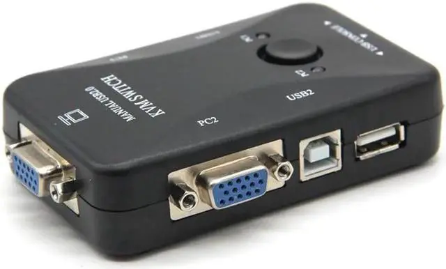 Alt view image 4 of 6 - Usb Kvm Switch Switcher 2 Port Vga Svga Switch Box Usb 2.0 Mouse Keyboard 1920X1440 Switch Box