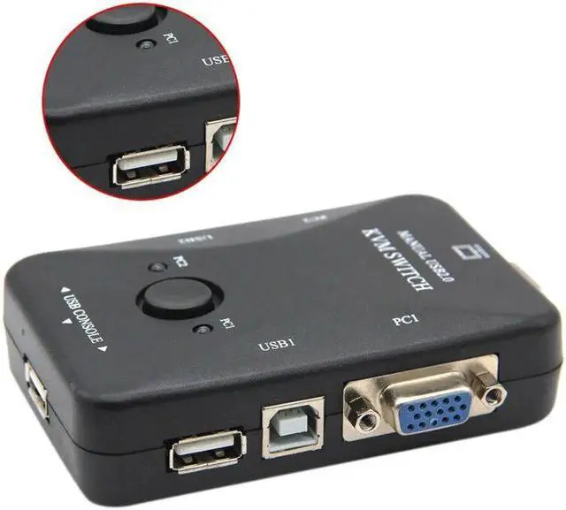 Alt view image 6 of 6 - Usb Kvm Switch Switcher 2 Port Vga Svga Switch Box Usb 2.0 Mouse Keyboard 1920X1440 Switch Box
