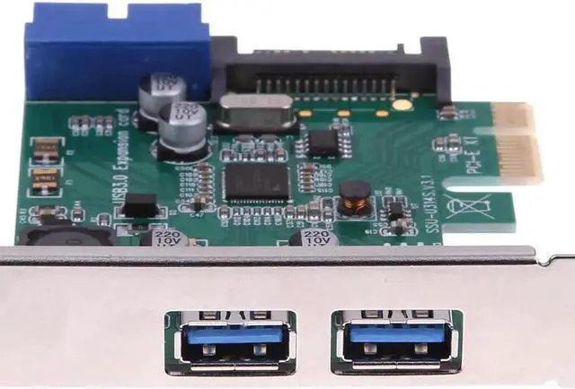 Alt view image 2 of 6 - 4 Ports USB 3.0 PCIe PCI Express Expansion Card 2 External Ports & 2 Internal 19Pin Header for PCI-E x1/x4/x8/x16 Computer PC