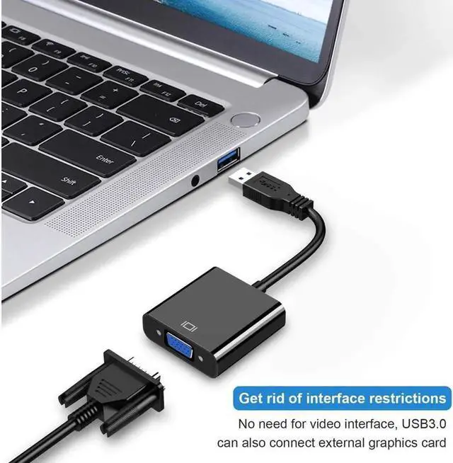 Alt view image 3 of 7 - USB to VGA Adapters,USB 3.0/2.0 to VGA Adapter Multi-Display Video Converter- PC Laptop Windows XP 7/8/8.1/10,Desktop, Laptop, PC, Monitor, Projector, HDTV
