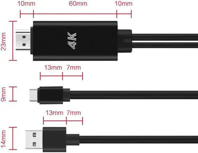 Alt view image 3 of 6 - Type-C to HDMI 4K Cable HDTV TV Digital AV Adapter for Android Samsung LG Huawei for Pubg phone game Screen sync