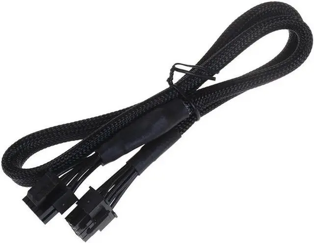 Alt view image 2 of 6 - Aomoproing High quality Black CPU 8Pin to 8(4+4)-Pin Modular Power Supply Cable for C*orsair RM550X RM650X RM750X RM850X RM1000X