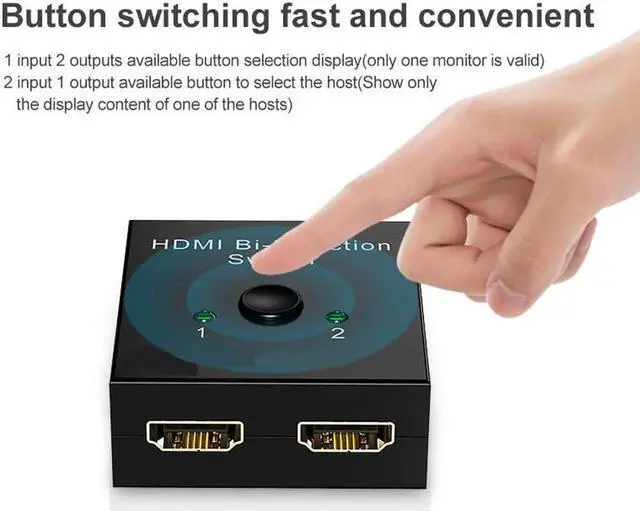 Alt view image 2 of 5 - Switch KVM HDMI-Compatible Splitter 4K Bi-Direction 1x2/2x1 Adapter For HDMI Switcher 2in1 Out For PS5/4 XBox TV Computer