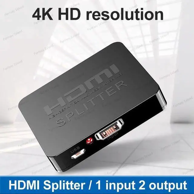Alt view image 2 of 5 - HW-HD102M Mini HDMI distributor one minute two 4K * 2K video on the same screen supports 3D HDMI 1 minute 2