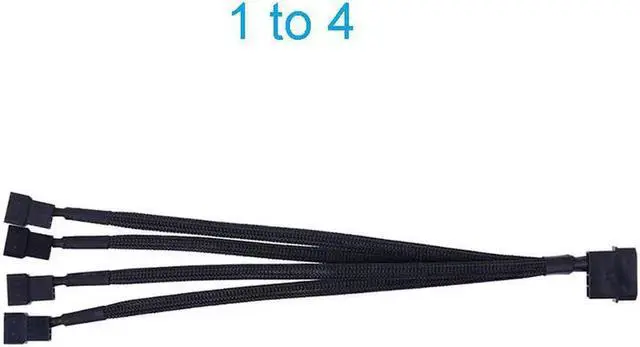 Main image of 4-Pin Molex to 4 x 3 Pin / 4 Pin PMW 12V PC Case Computer Cooler Cooling Fan Splitter Y Power Adapter Cable