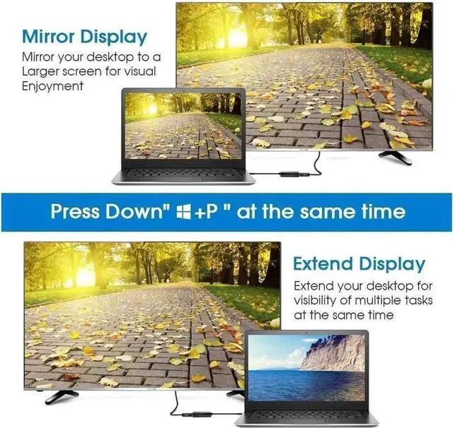 Alt view image 3 of 7 - USB 3.0 to VGA Adapter, 1080P Multi-Display Video Adapter Converter External Video Graphics Card Multi Monitor Display, Compatible with Windows 10/8.1/8/7/XP for PC Laptop Desktop Projector