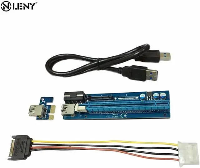 Main image of Mining Graphics Card PCI-E To PCIE Riser Card 1X To 16X Cable With 4 Pin To SATA Power Supply USB 3.0 With Power Cable
