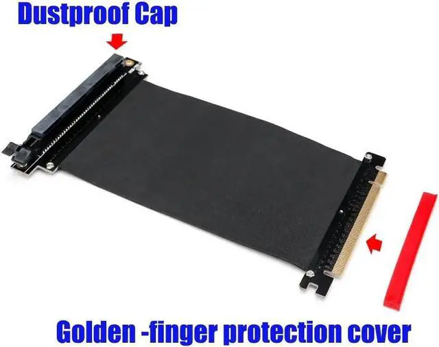 Alt view image 2 of 5 - PCI Express x16 to PCIE x16 Male to Female Graphics Card Riser PCI E PCIE3.0 PCI E 16x Ribbon Extension Cable for Mining